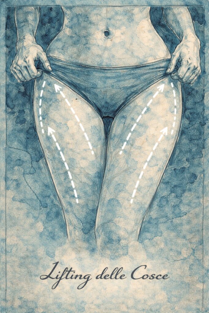 Sollevamento delle cosce in acquacolori